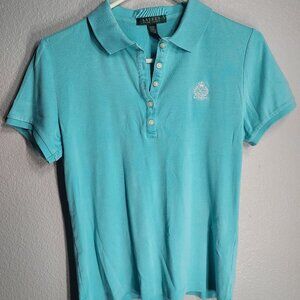 Lauren by Ralph Lauren - Turquose Blue - Short Sleeve - Polo - Medium